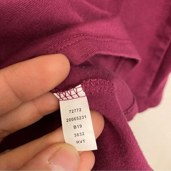 Duluth Trading crewneck long sleeve No-Yank Long Sleeve Scoopneck pink purple-1X - Picture 6 of 6